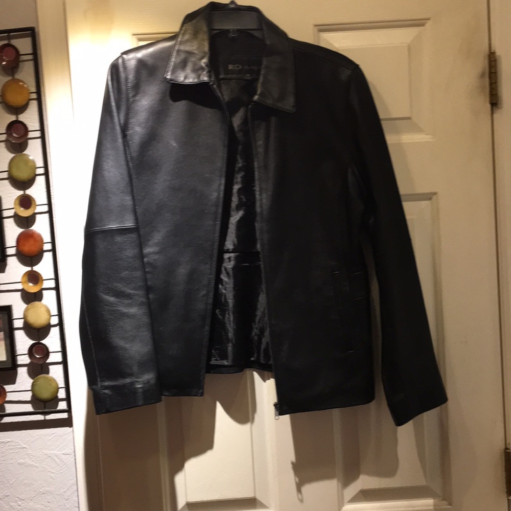 Black leather jacket